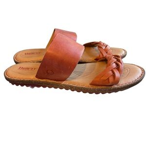 Born Morena Papaya Sandals Women’s Braided Strap Leather Sz 9